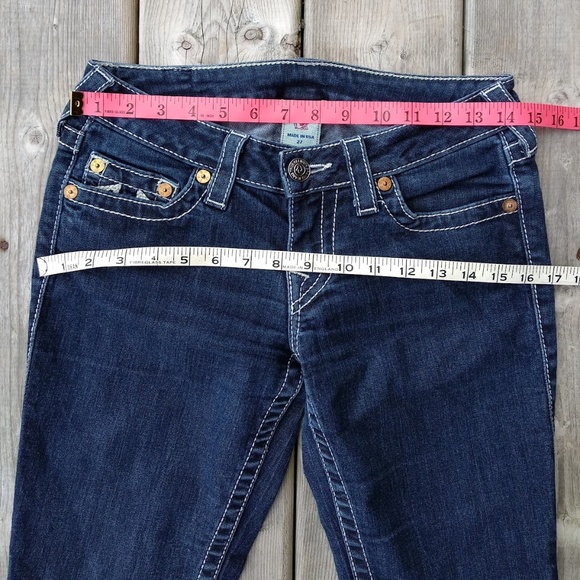 True Religion | Size 27 World Tour Dark Wash Low Rise Straight Jeans - Picture 6 of 11